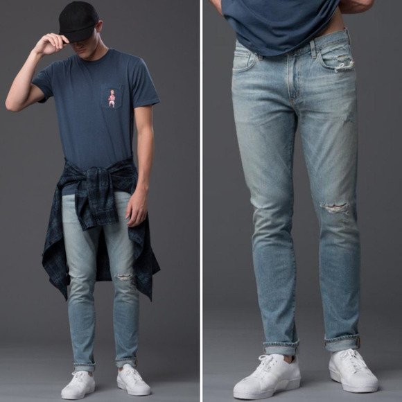 AGOLDE x ASAP Ferg Men's Blade Jeans in Wired Wash Distressed Skinny Fit Size 33 - Picture 1 of 12